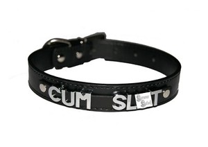 Cum SL * T Chrom Sklavin Sissy Whore Bondage schwarz Kragen Sub