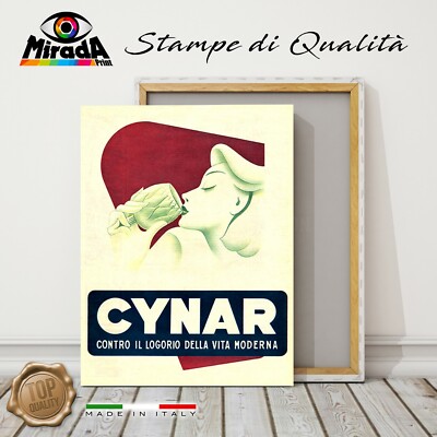 Quadro Vintage Cynar Amaro Bar Aperitivo Carciofo Top Quality Donna Happy Hour Ebay