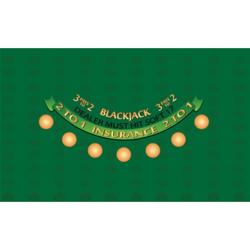 Blackjack Table Layout Felt - Hit Soft 17 - Green - Professional 