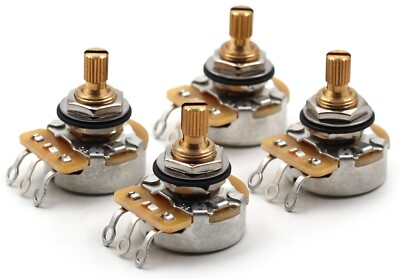 4x TAOT Custom CTS 525K Pot 3/8  Short Split Shaft Audio Taper 5% Tolerance