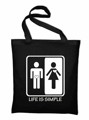 Life Is Simple Jutebeutel Männer Frauen Beutel Stoffbeutel Baumwolltasche