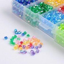 1Box Environmental AB Color Plated Transparent Acrylic Jewelry Beads Faceted 4mm