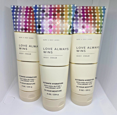 Bath & Body Works  LOVE ALWAYS WINS BODY CREAM 8 OZ/226G *SET OF 3*