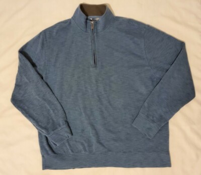 Van Heusen Mens Blue 1/4 Zip Pullover Sweater Size 2XL