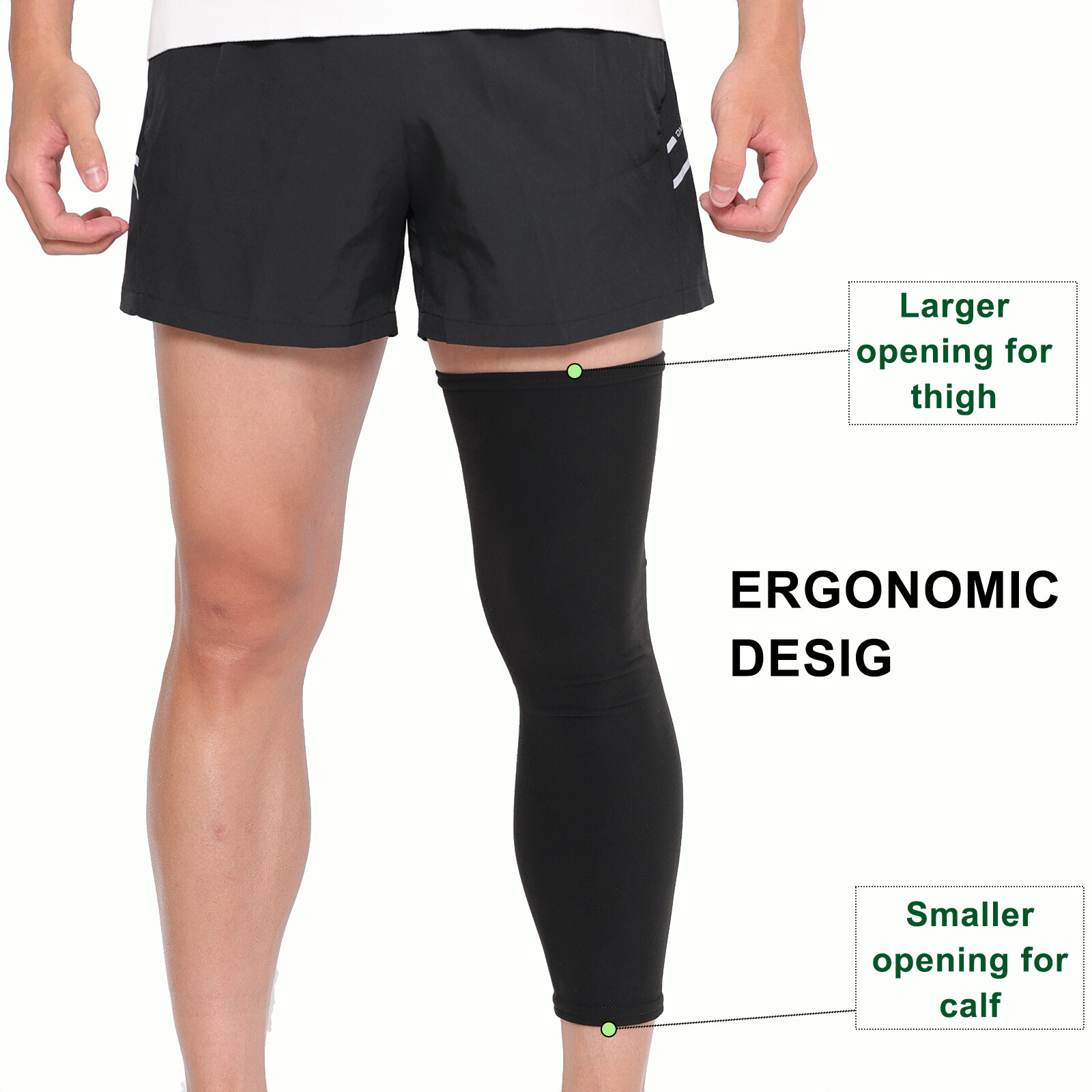 Knee Brace Undersleeve for Men & Women, Leg Sleeves for for Under Brace