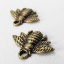Honey Bee 21mm Antiqued Bronze Pendant Charms C7512 - 10, 20 Or 50PCs