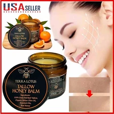 Terra Lotus Organic Beef Tallow Balm with Raw Honey Citrus Moisturizing Cream