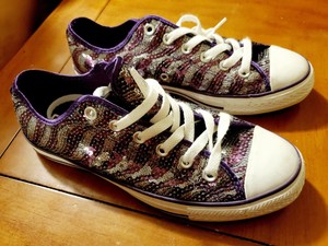 purple sequin converse sneakers