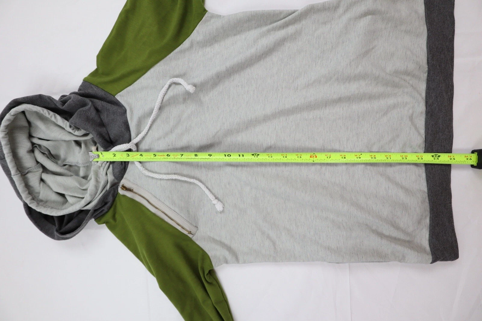 VETEMENTS Felpa con cappuccio donna Regenbogen piccola (S) verde e grigio manica lunga