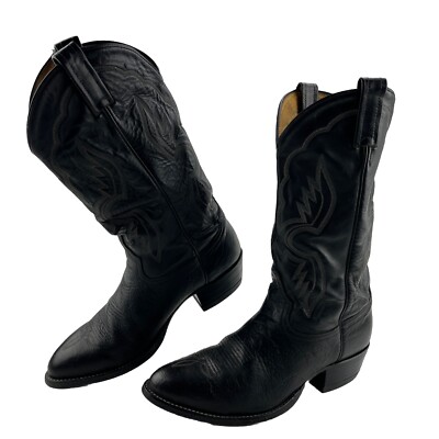 Vintage Tony Lama #6250 Cowboy Boot Men’s 10.5 EE Black TONY LAMA 6250 BLACK GRAY WESTERN COWBOY BOOTS USA RANCH  main image 2