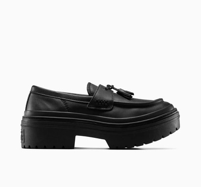 Converse Chuck Taylor All Star Lugged Heel Loafer Plateau Leder Schuhe Schwarz