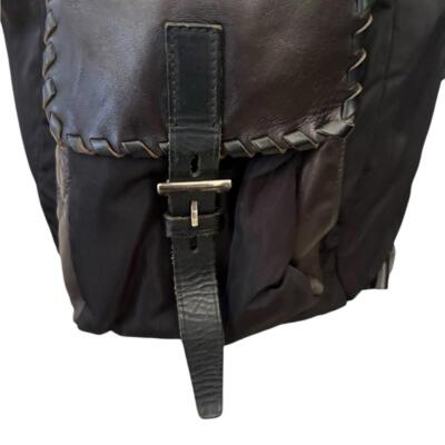 Prada Made in Italy Nylon Whipstitch Leather Trim Backpack  display picture 2
