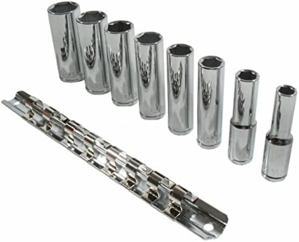 Dunnet Tools Set 8 Bussole Imperiali 3/8 Pollici Heavy Duty Acciaio CR-V