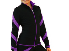 Chloe Noel Children XL/Adult XS Spiral Fleece Figure Skating Jacket Purple J636F