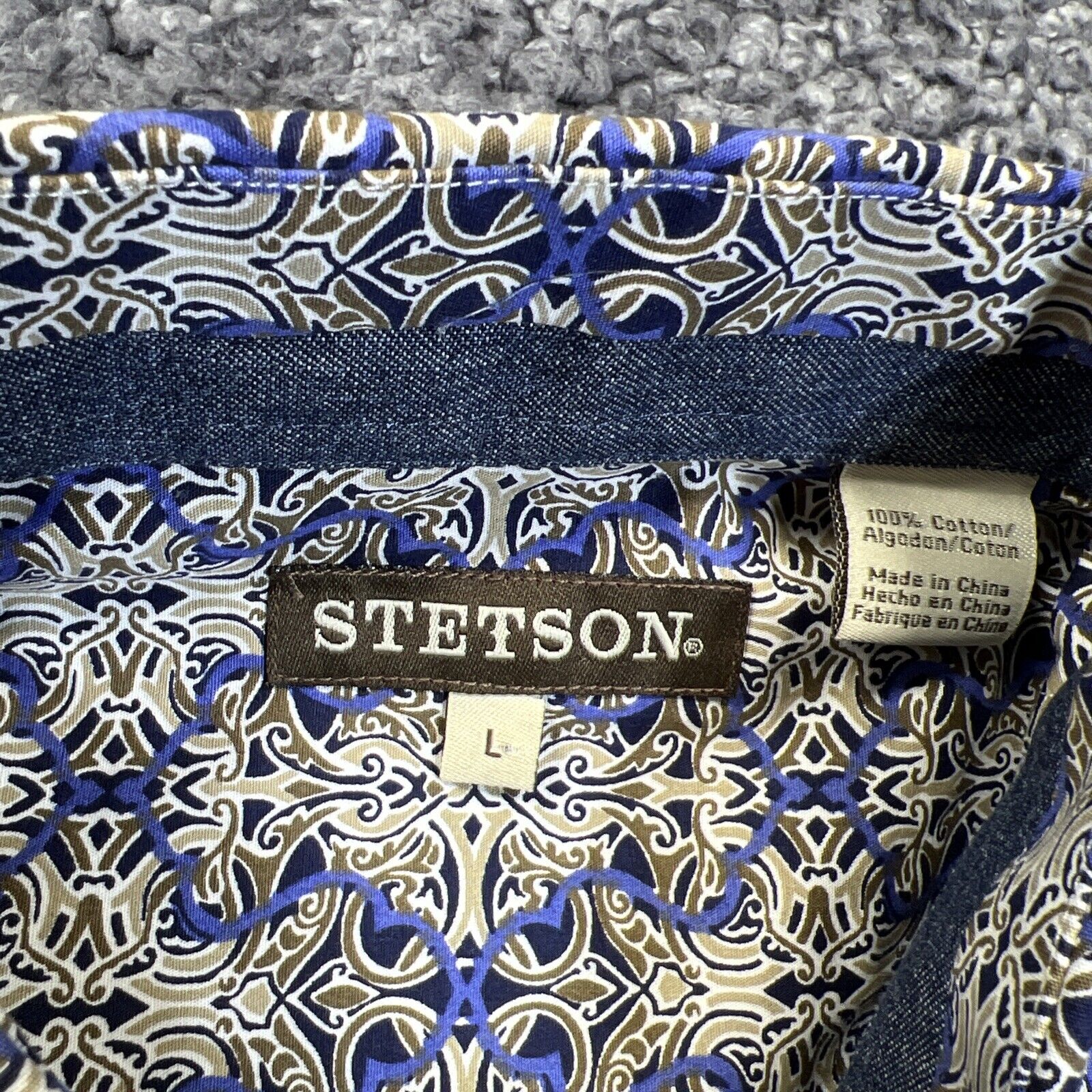 Stetson Pearl Snap Western Shirt Men's Size L  Pa… - image 4