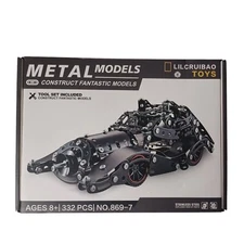 LilGruibao Toys Metal Car Building Kit NEW -332 Pcs. No 869-7 -Stainless Steel