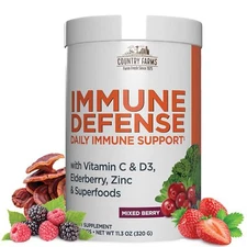 Country Farms Immune Defense Superfoods 40 Servings Berry Flavor 29 Ingredients