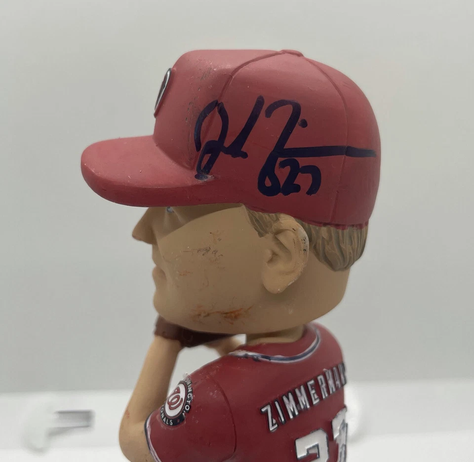 Jordan Zimmermann Bobblehead #2 2014 de los Nacionales de Washington - autografiado Foto 4 de 4