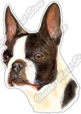 Boston Terrier Pet Canine Breed Animal Pets Car Bumper Vinyl Sticker Decal 4"X5"
