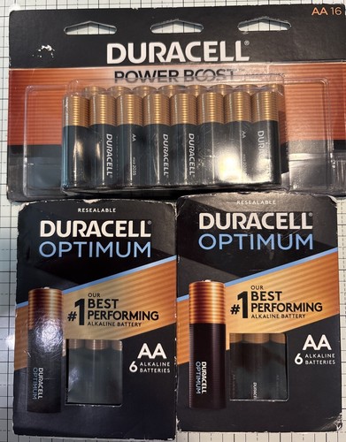 Baterías alcalinas Duracell Coppertop AA - 16 unidades más Duracell Optimum 12 NUEVAS - Imagen 4 de 5