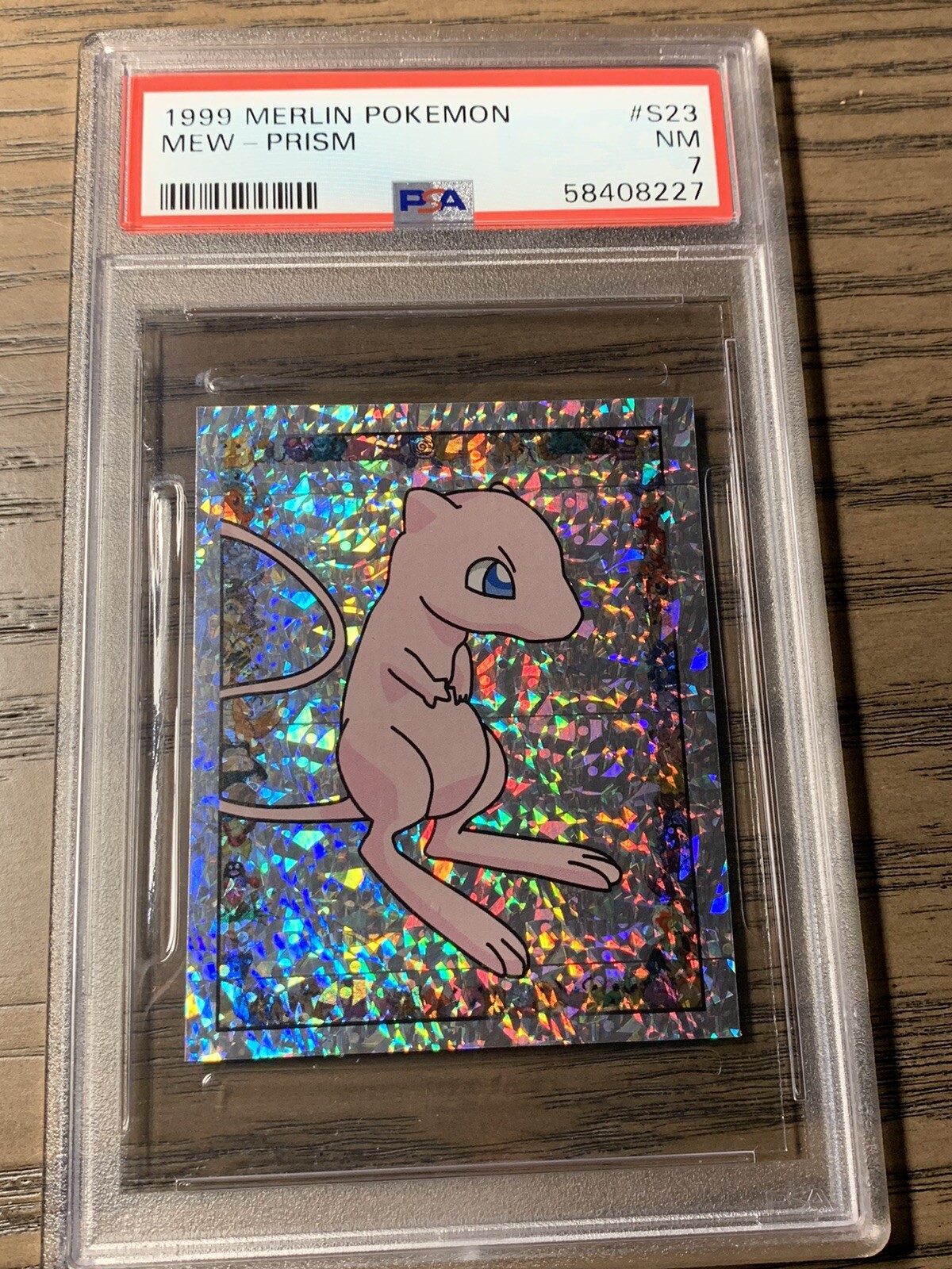 1999 Merlin Pokemon #S23 Mew - Prism PSA 7 NM