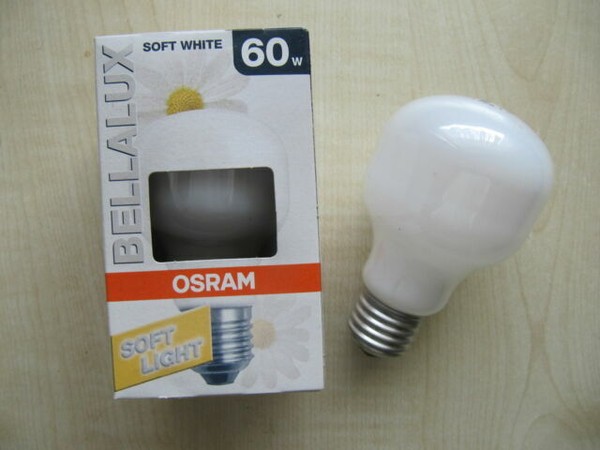 Лампа Bella t60 sil 60bт 230в e-27 Osram белые d=60мм (4050300016825)