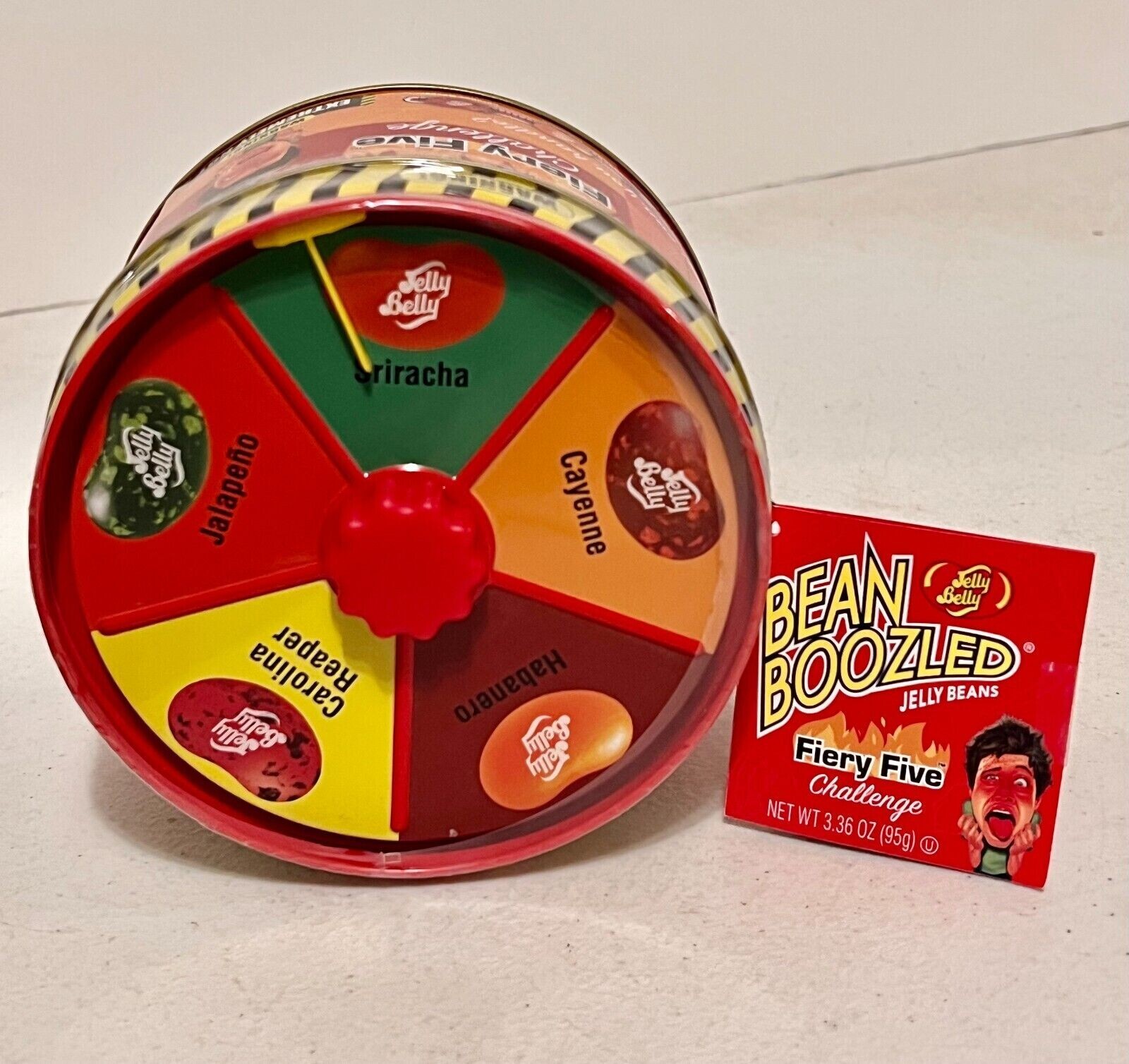 Jelly Belly Bean Boozled Fiery Five Jelly Beans Spinner Tin, 3.36 oz