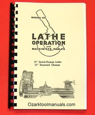 Atlas Craftsman 12" Metal Lathes Manual for 101.07403 101.27430 101.27440  0036