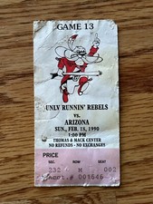 1989-90 UNLV Rebels VS Arizona FEB 18TH 1990 Game 13 Ticket Stub Seat 002