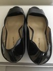 Bandalino Black Patent & Fabric Open Toe Wedge Heels Great Condition Sz.9.5 U.S. — photo 10