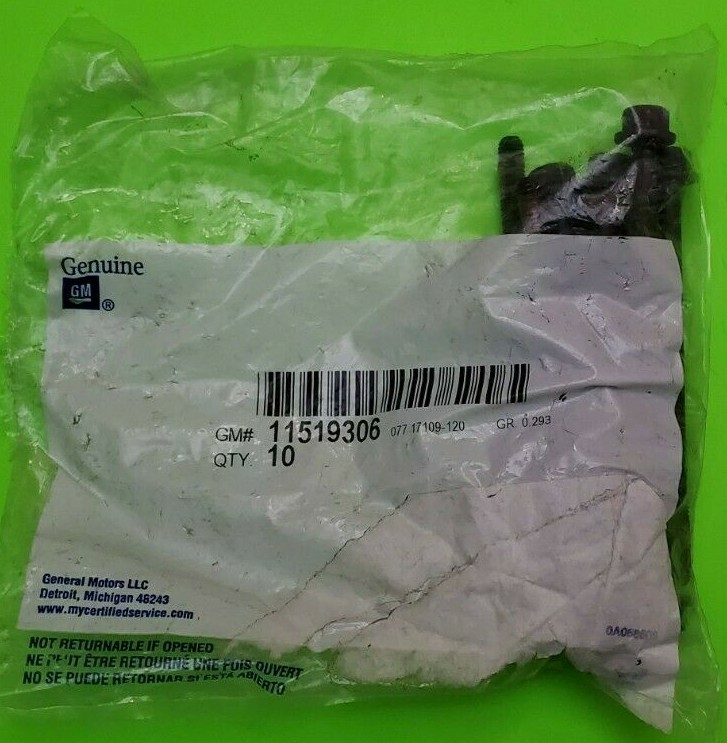 GM #11519306 NOS GENUINE GM OEM Cylinder Head Bolt (Set of 2) *FREESHIP ...