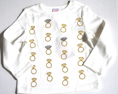 NWT Gymboree TRES CHIC Toddler Girl 3 Long Sleeve Rhinestone Gold Ring Tee