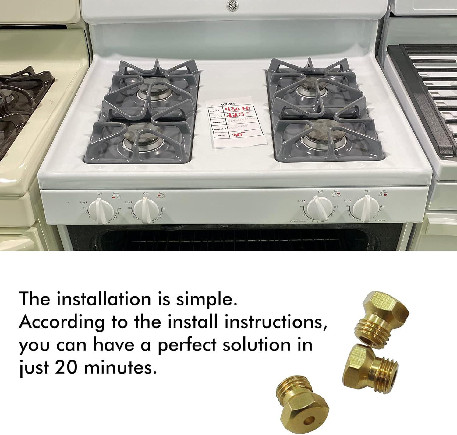 36 PCS LP Gas Conversion Kit for Range/Cooktop/Stove, Brass Nozzles