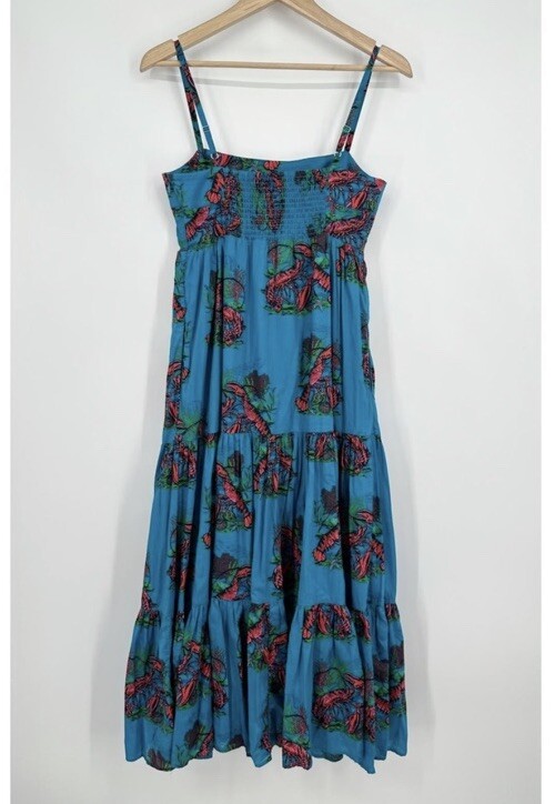 chinese dress ladies J.crew Tiered maxi dress in lobster print  Pit-a-Pats.com
