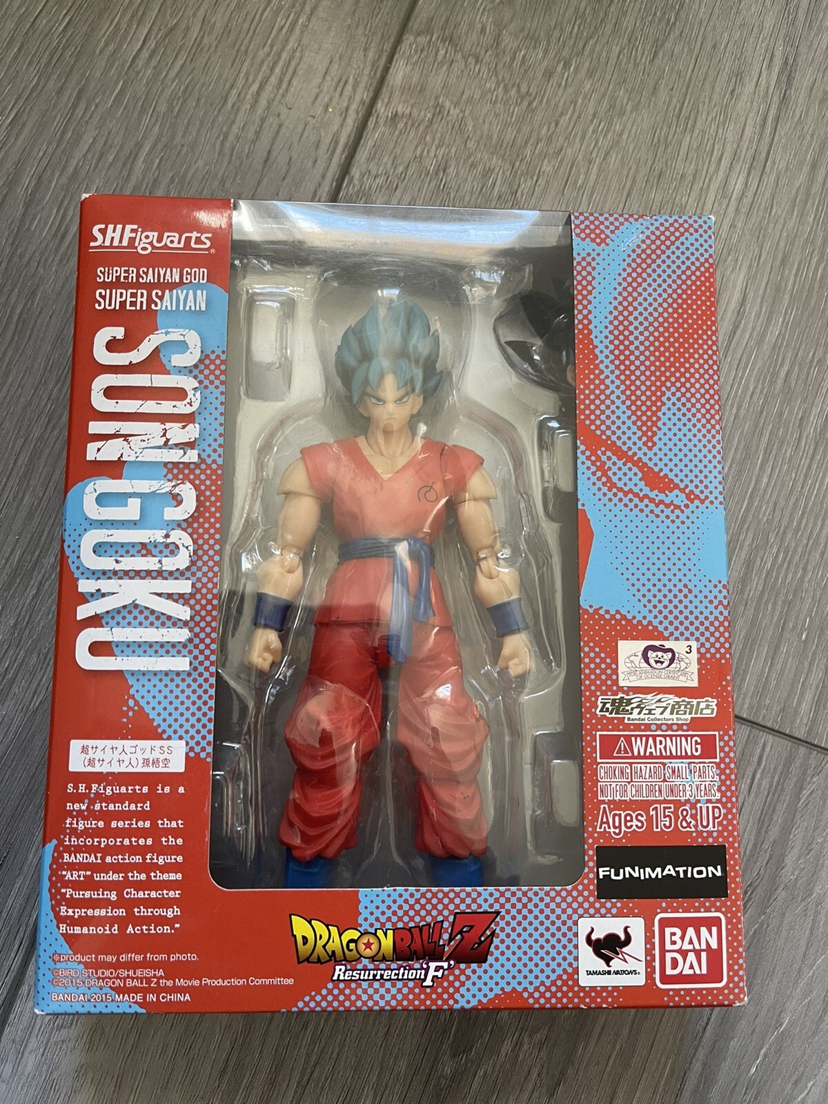 Dragon Ball Resurrection blue hair Son Goku SHF Anime Figure Model Toys  Gift 6