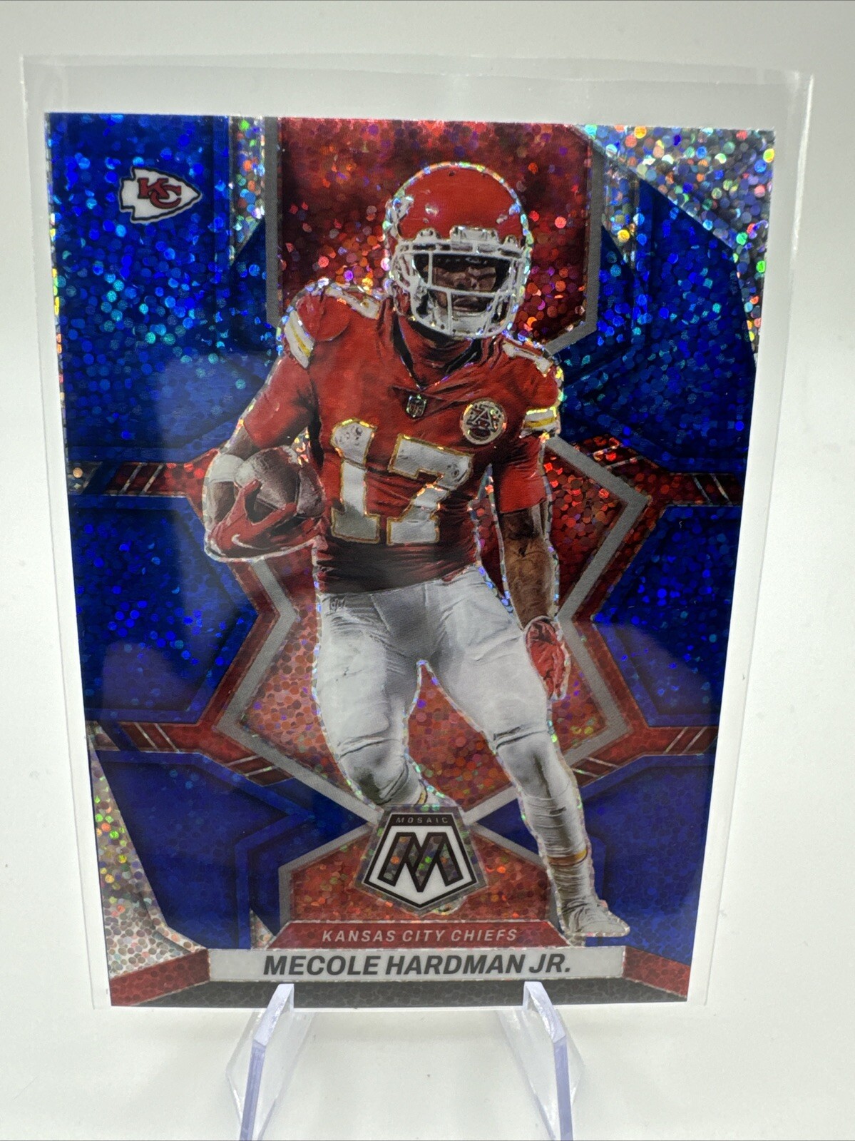 2022 Mosaic Mecole Hardman Jr Blue Sparkle Prizm Chiefs #98 SSP