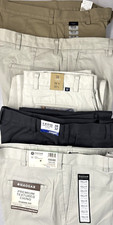 Men New Flat-Front/Zip Comfort Casual Pants -Choice Size & Color