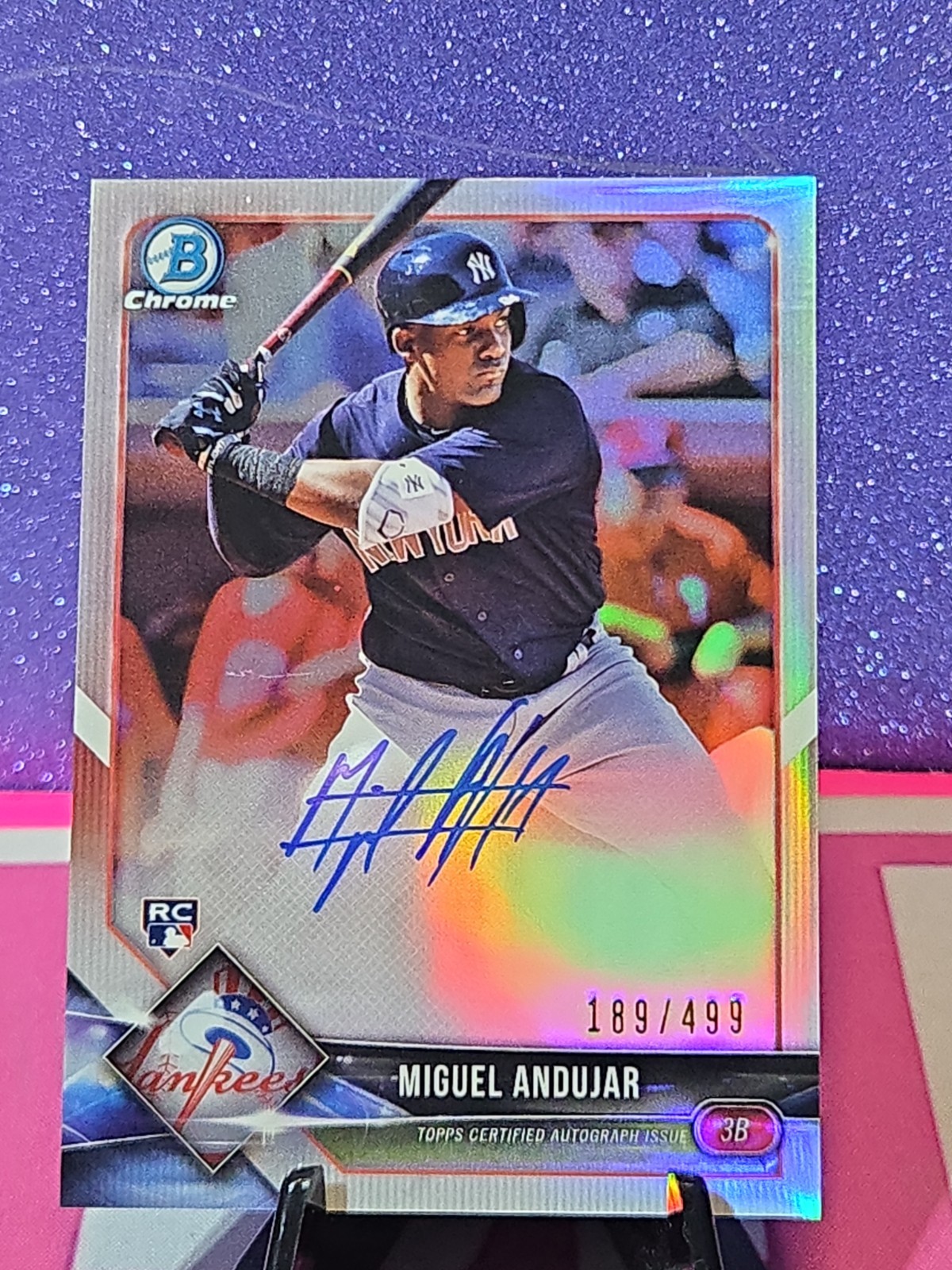 2018 Bowman Chrome Miguel Andujar Autograph Refractor Rookie RC /499 