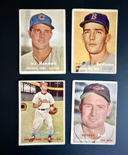 1957 Topps Baseball Lot (4) – HOF Kell #230, Neeman #353, Sullivan RC, Bowman