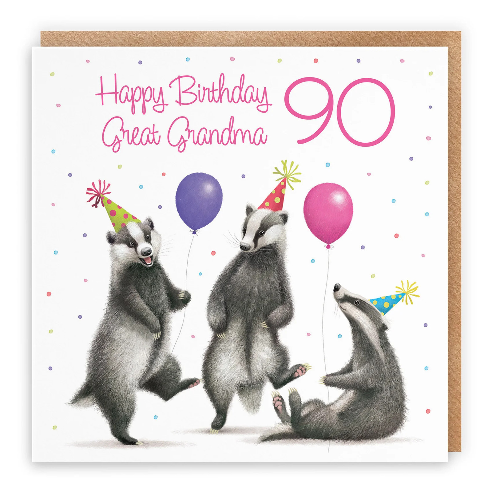 90th Great Grandma Badgers Birthday Card Milo's Gallery