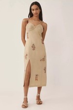NEW with Tags Farm Rio x Anthropologie Embroidered Linen Blend Dress. SMALL.