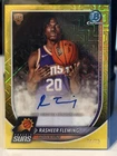 2025-26 Bowman Basketball Yellow Mojo Autograph 74/75 Rasheer Fleming Rc Auto
