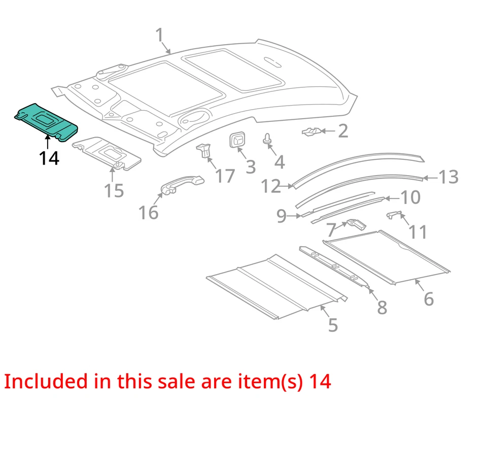 梅赛德斯-奔驰 C240 乘客遮阳镜右遮阳板灰色 EZ7B — 第 3/4 张图片