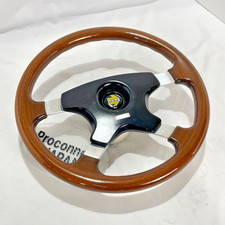 Rare Momo Wood Steering Wheel Handle 4spoke With Horn Buttons Center Black