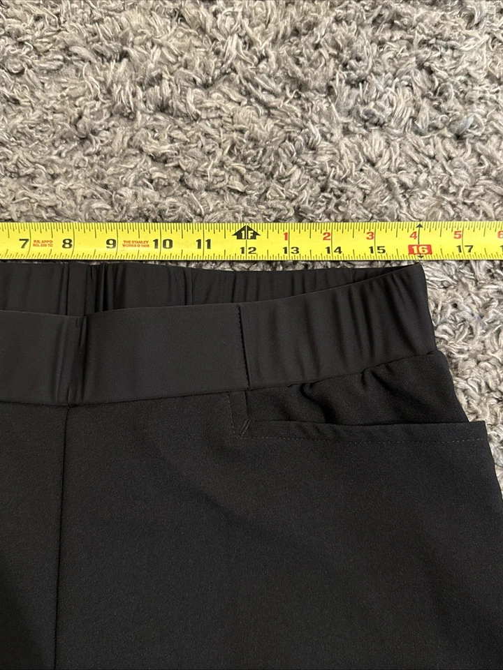 (LOTE DE 2) NUEVO L Cintas Pantalones Mujer Negro Pull On Pierna Recta Uniforme Elástico Foto 4 de 4