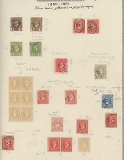 1889 95 perf 131/2 mint and used selection on an album page