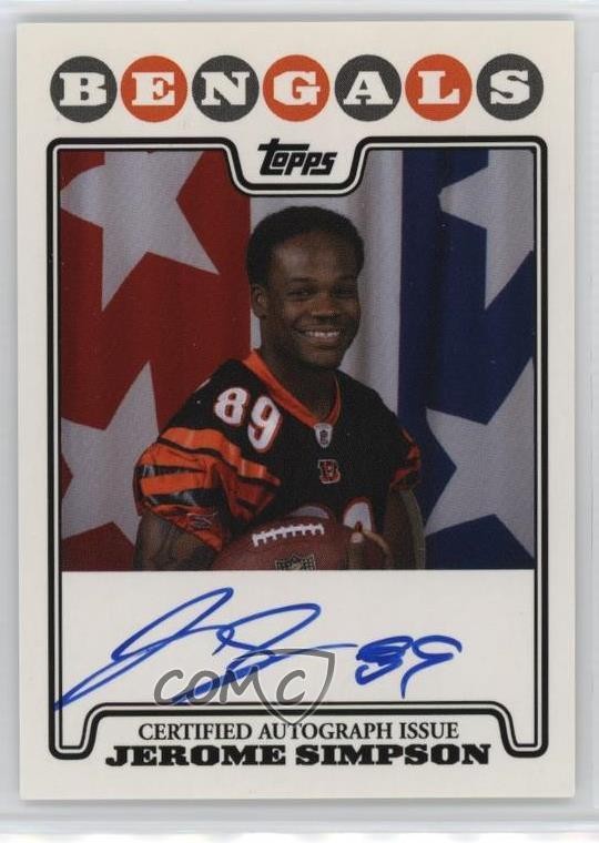 Jerome Simpson Topps Rookie Premiere Autograph #RPAJSI Base