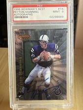 Peyton Manning Rookie 1998 Bowman's Best Auto PSA 9. CLEAN AUTO NO FADE