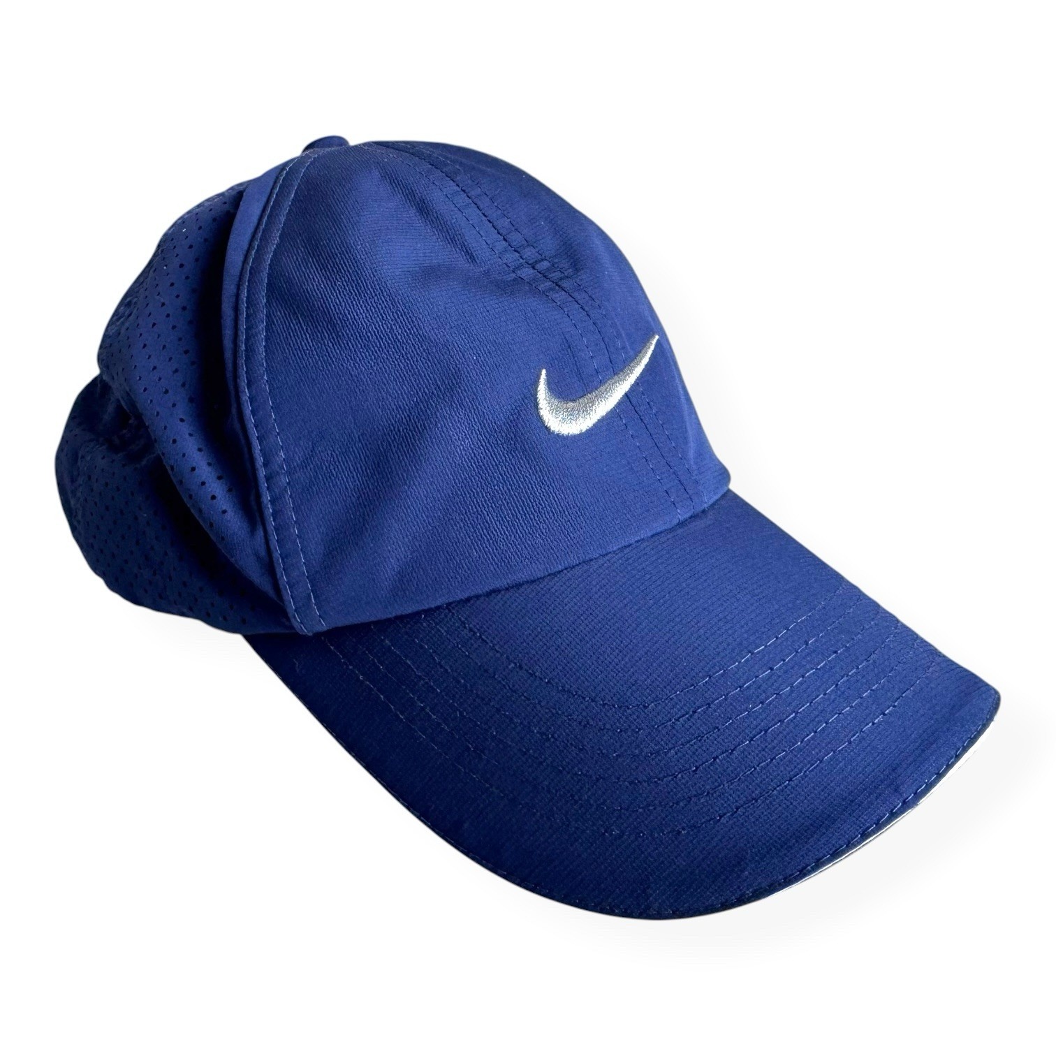 Nike Golf Dri-Fit Hat Blue Cap Perforated Breathable Swoosh Adjustable One Size