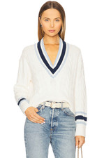 NEW AUTH VERONICA BEARD Lachlen Pullover Off White XSMXL